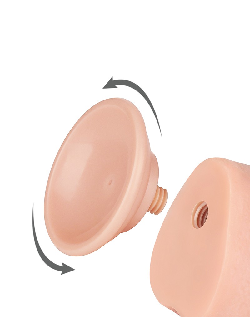 Dildo Realist Sliding-Skin, Ventuza Detasabila, Natural, 24 cm