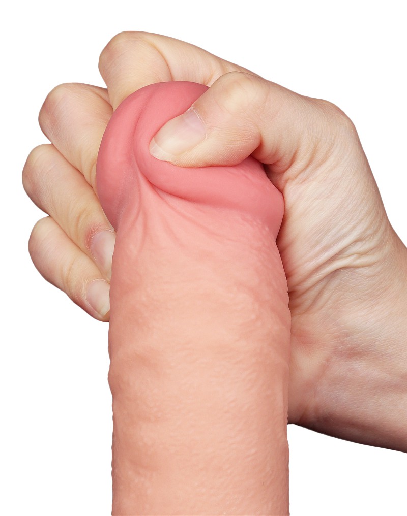 Dildo Realist Sliding-Skin, Ventuza Detasabila, Natural, 24 cm