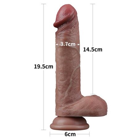 Dildo Realist Nature Cock, Silicon Dubla Densitate, Maro, 19.5 cm