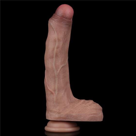 Dildo Realist, Silicon Dubla Densitate, Maro, 22 cm
