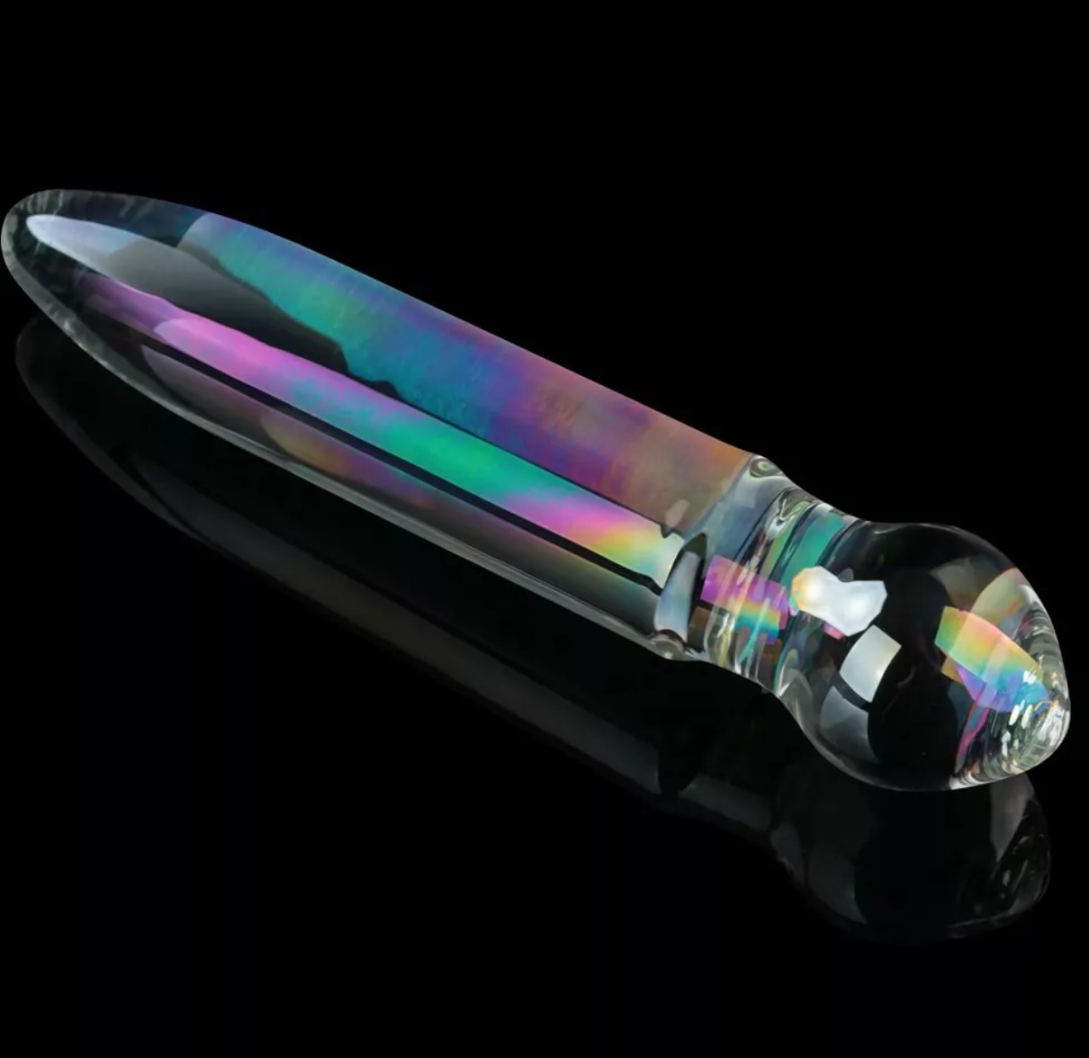 Dildo Twilight Gleam Prism Glass, Sticla, 18.4 cm