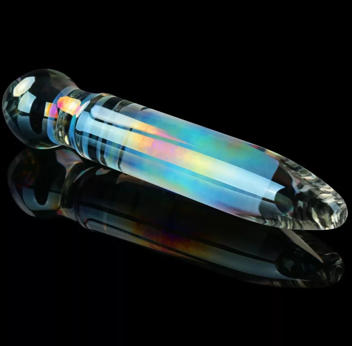 Dildo Twilight Gleam Prism Glass, Sticla, 18.4 cm