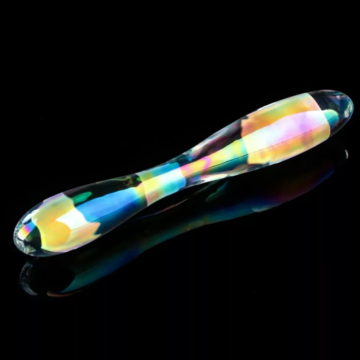 Dildo Dublu Twilight Gleam Double Delight, Sticla, 23.2 cm