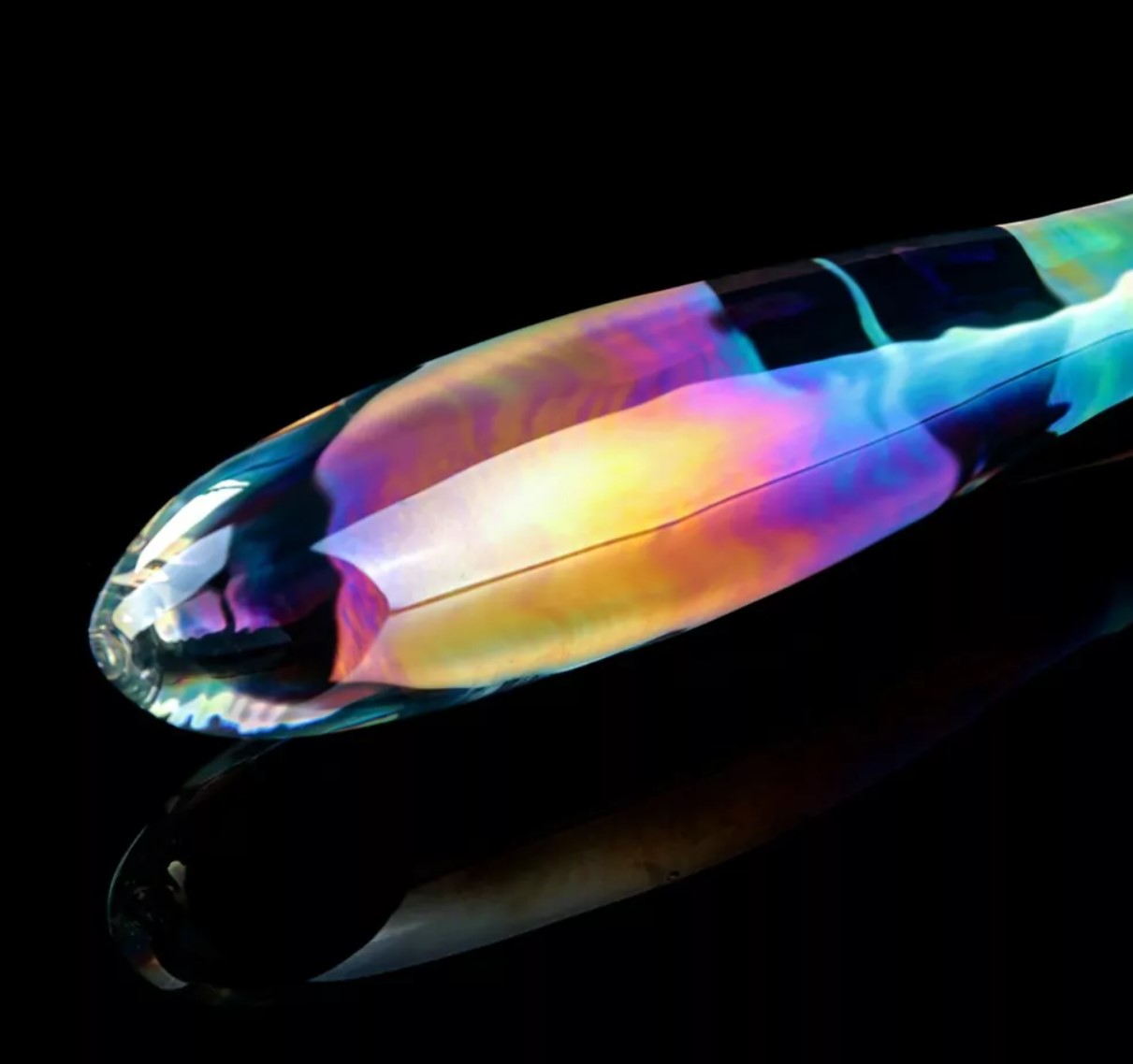 Dildo Dublu Twilight Gleam Double Delight, Sticla, 23.2 cm