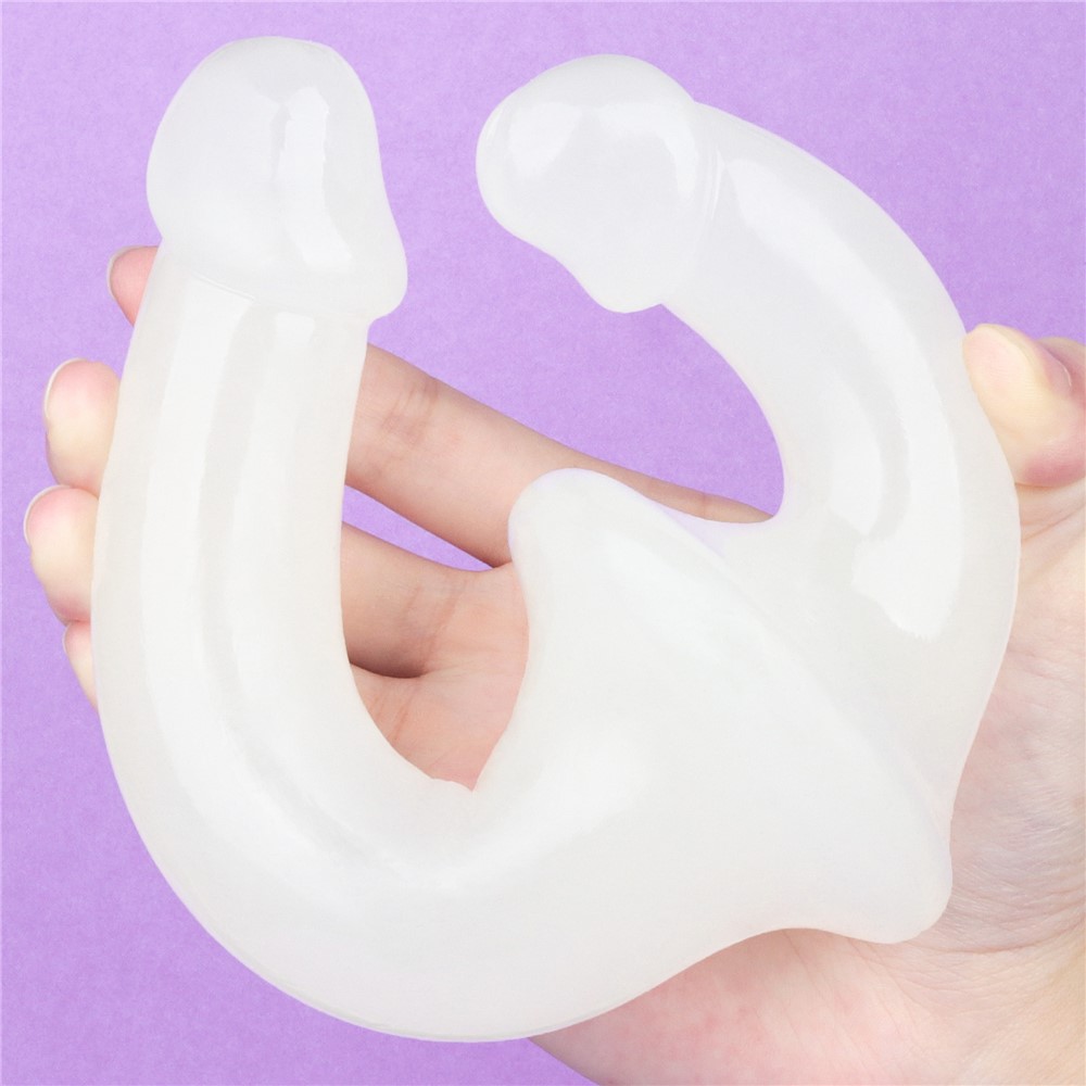 Strap-On Strapless Lumino Play Glow in the Dark, TPE, Alb, 26 cm