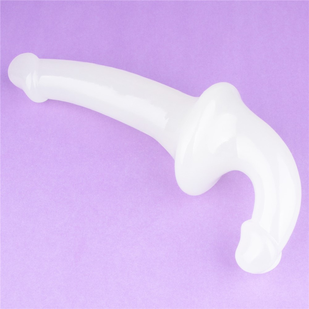 Strap-On Strapless Lumino Play Glow in the Dark, TPE, Alb, 26 cm