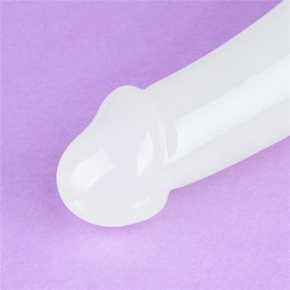 Strap-On Strapless Lumino Play Glow in the Dark, TPE, Alb, 26 cm
