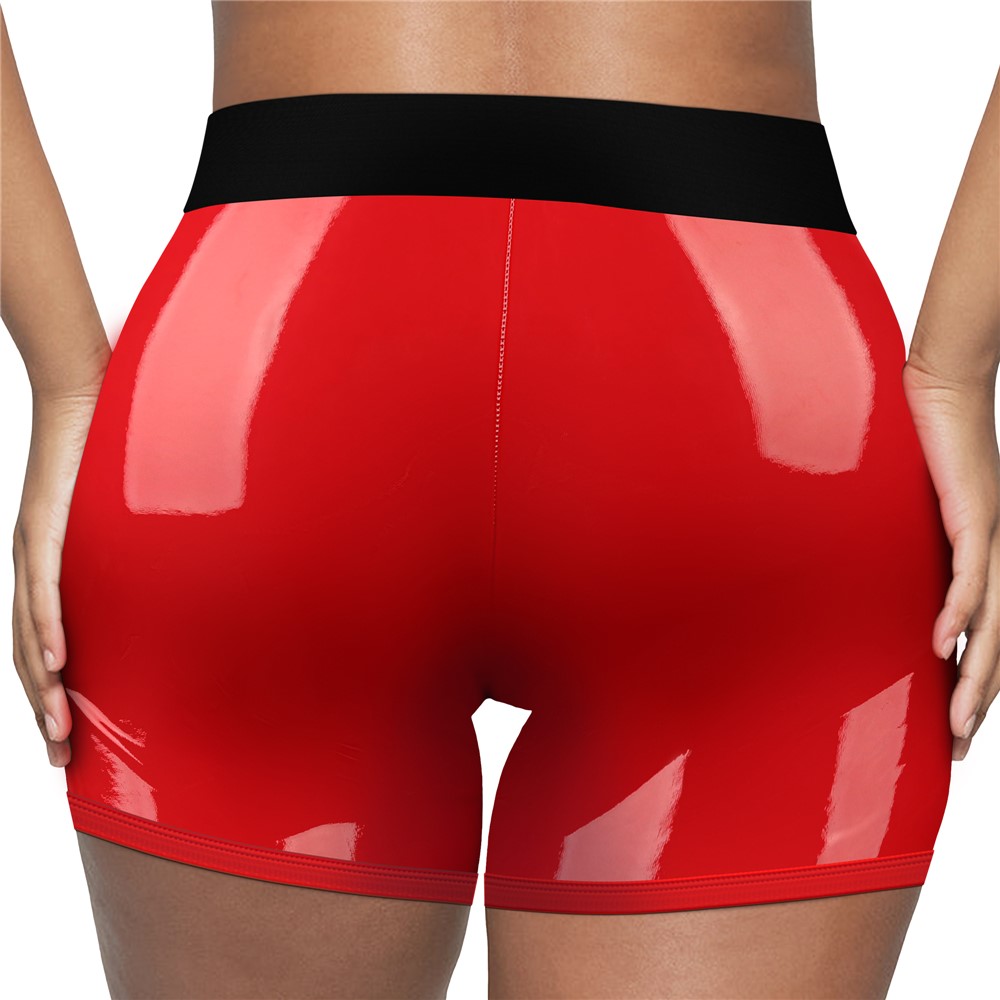 Boxeri Chic Strap-On Ingen Unisex, Wetlook, Rosu, S/M