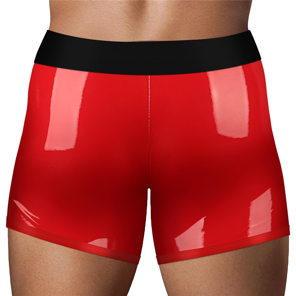 Boxeri Chic Strap-On Ingen Unisex, Wetlook, Rosu, M/L