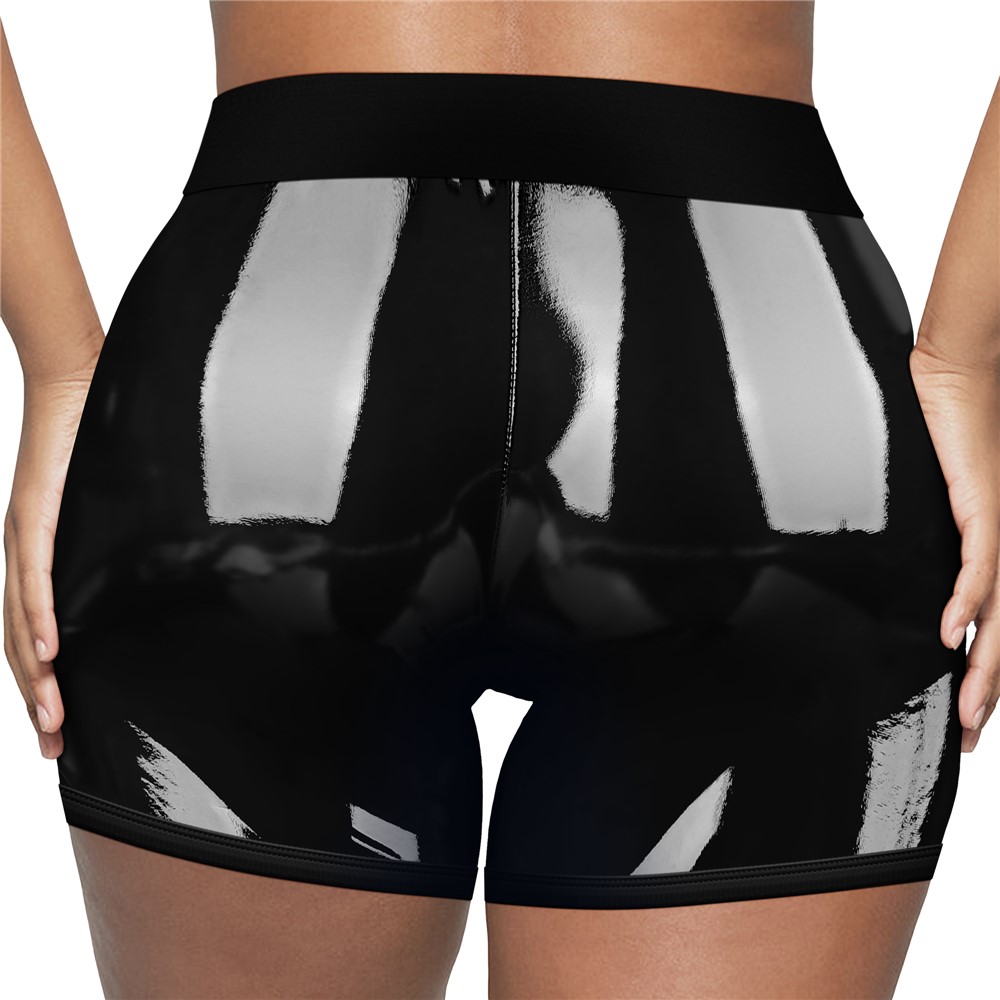 Boxeri Chic Strap-On Ingen Unisex, Wetlook, Negru, M/L