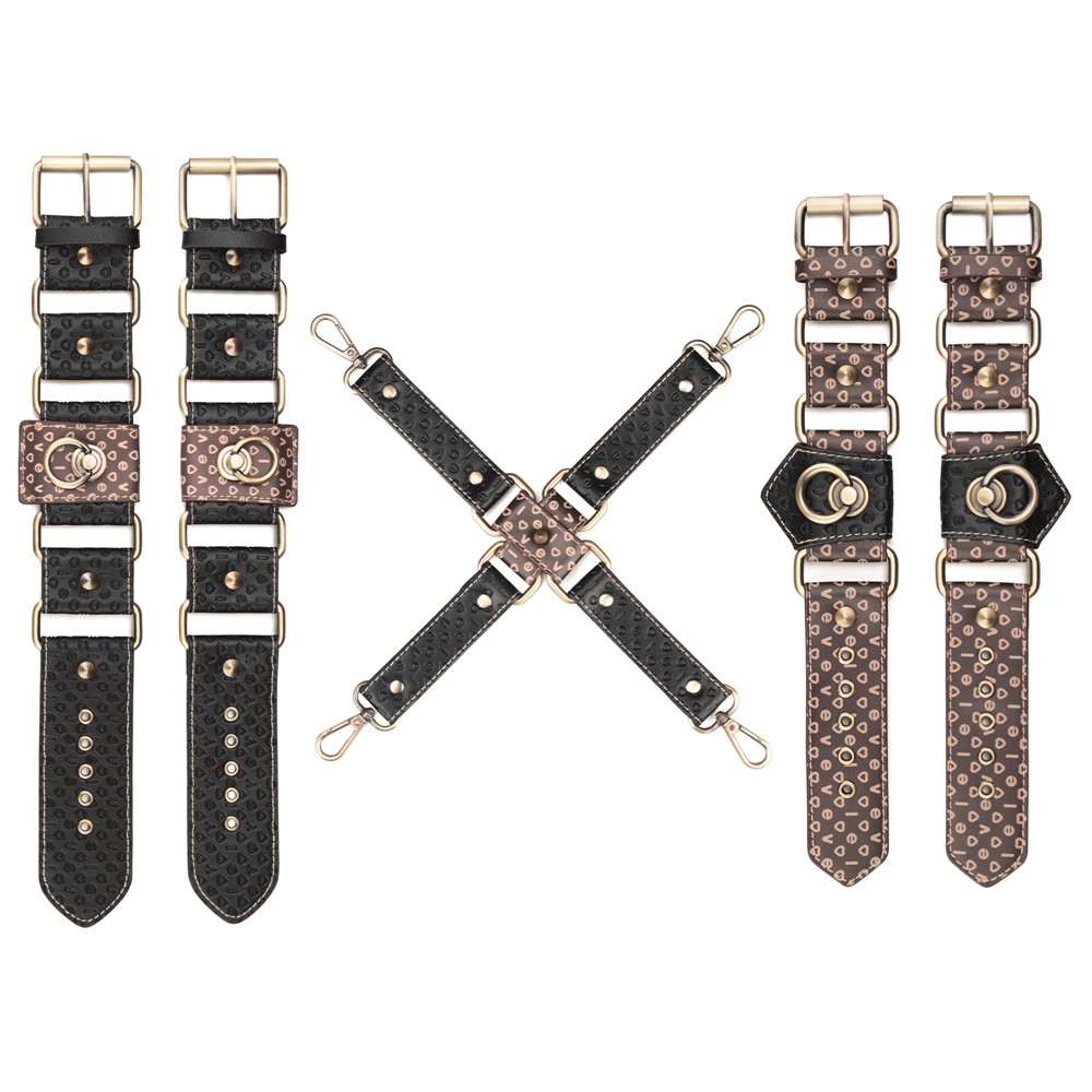 Set Constrangere, 3 Piese, Rebellion Reign Hogtie, Negru/Maro