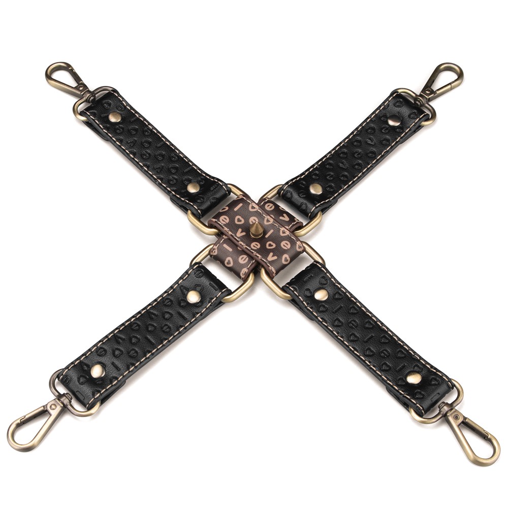 Set Constrangere, 3 Piese, Rebellion Reign Hogtie, Negru/Maro