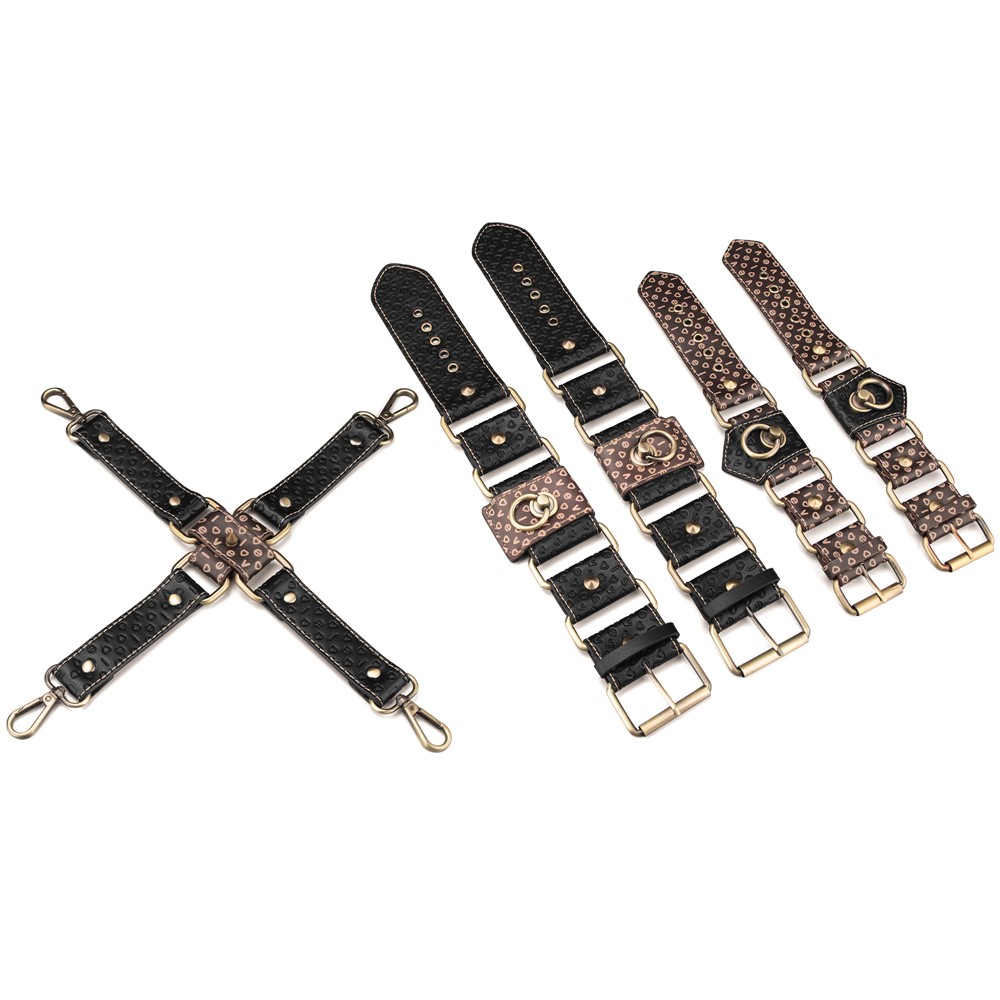 Set Constrangere, 3 Piese, Rebellion Reign Hogtie, Negru/Maro