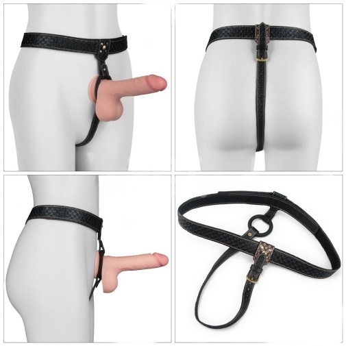 Ham Rebellion Reign Strap-On Harness, Negru