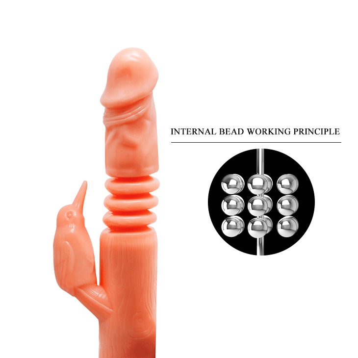 Vibrator Golden Gun cu Telecomanda, Functii Vibratii, Rotatii, Impingere, Natural, 23 cm