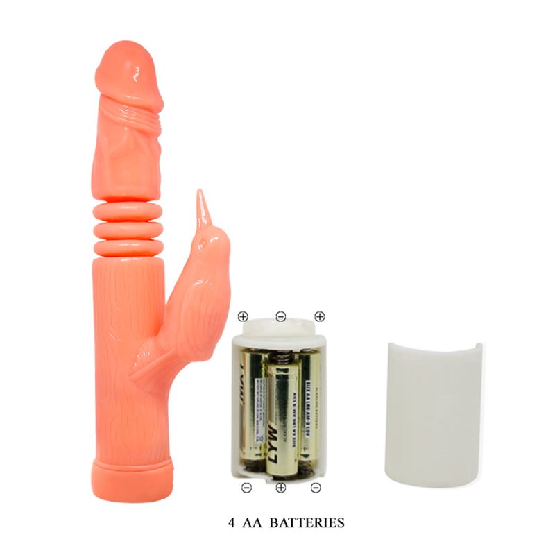 Vibrator Golden Gun cu Telecomanda, Functii Vibratii, Rotatii, Impingere, Natural, 23 cm
