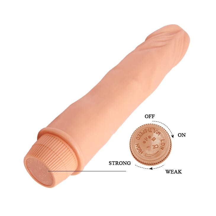 Vibrator Realist Dwarf, Multispeed, TPR, 21.5 cm, Natural