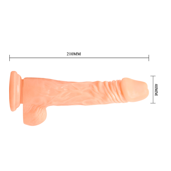 Vibrator Realist Multispeed cu Telecomanda, PVC, Natural, 23.7 cm