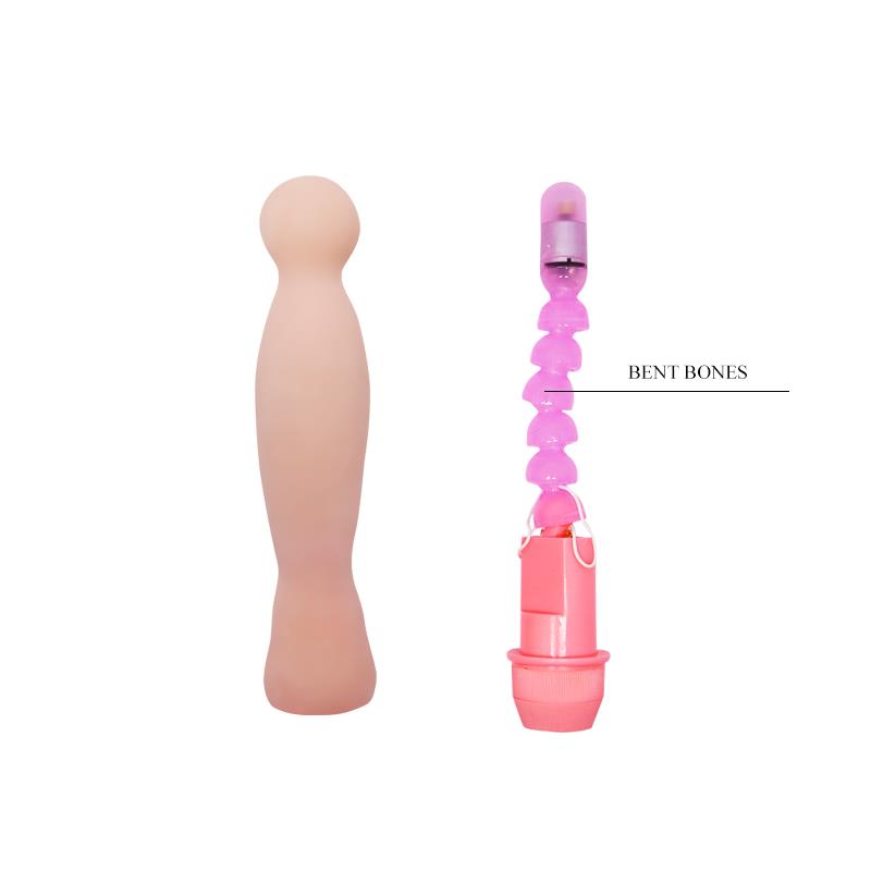 Vibrator Multispeed Flexible Sensual Spine, Natural, 22 cm