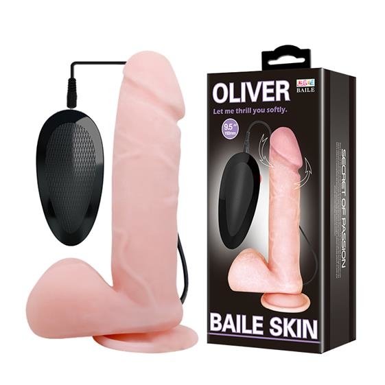 Vibrator Realist Rotating&Vibrating Dong Flesh 19 cm