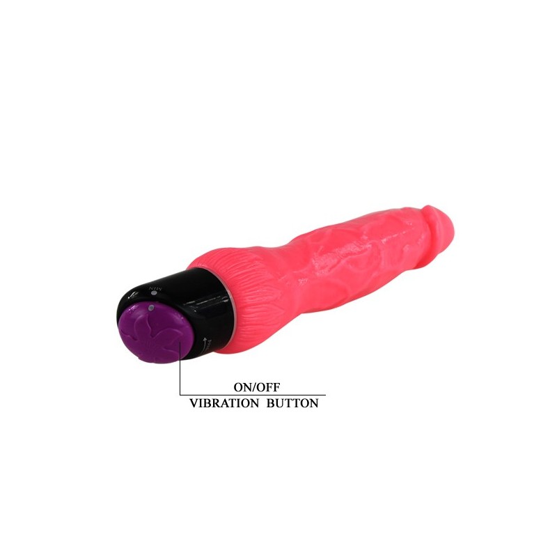 Vibrator Realist Multispeed Colorful Sex, TPR, Roz, 24 cm