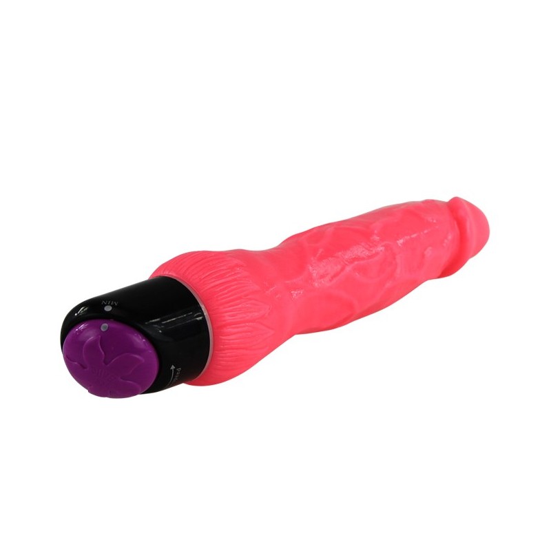 Vibrator Realist Multispeed Colorful Sex, TPR, Roz, 24 cm