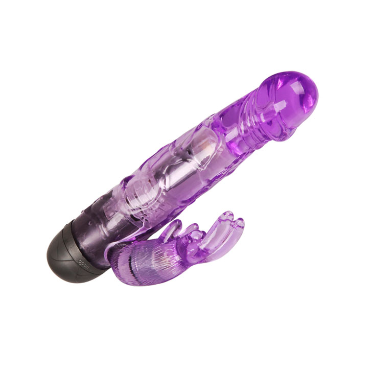 Vibrator Iepuras Realistick 10 Moduri Vibratii, TPR, Violet, 16.7 cm