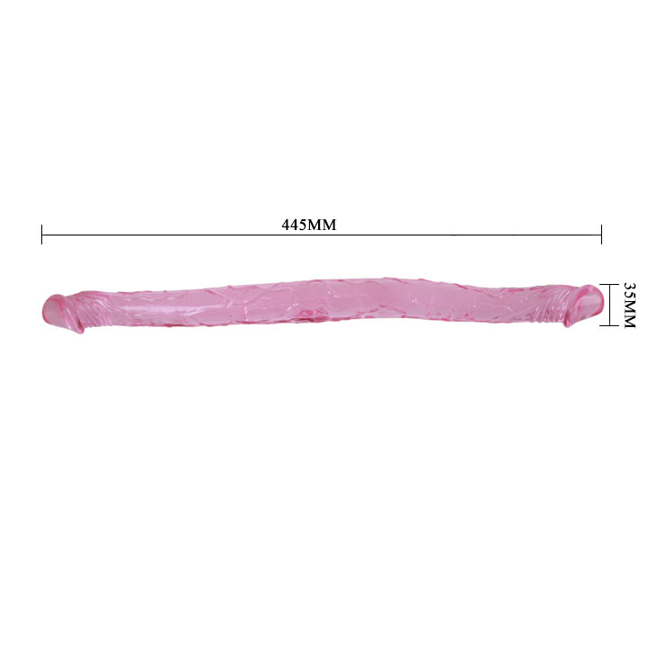 Dildo Dublu Orgasmic, TPR, Roz, 44 cm