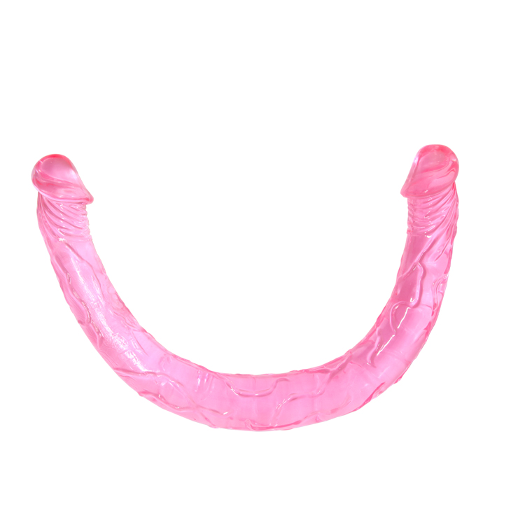 Dildo Dublu Orgasmic, TPR, Roz, 44 cm