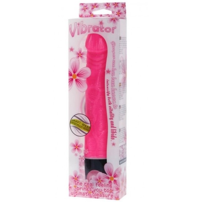 Vibrator Realist, Multispeed, TPR, Roz, 24 cm