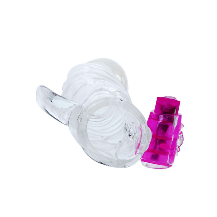 Manson Penis cu Vibratii Crystal, TPR, Transparent, 13 cm