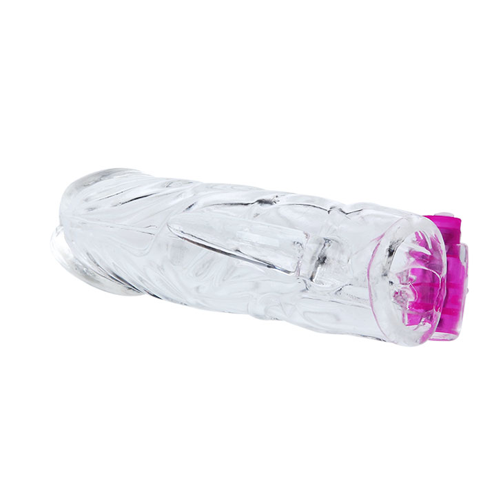 Manson Penis cu Vibratii Crystal, TPR, Transparent, 13 cm