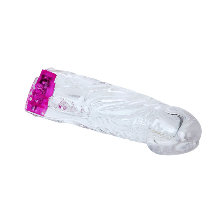 Manson Penis cu Vibratii Crystal, TPR, Transparent, 13 cm