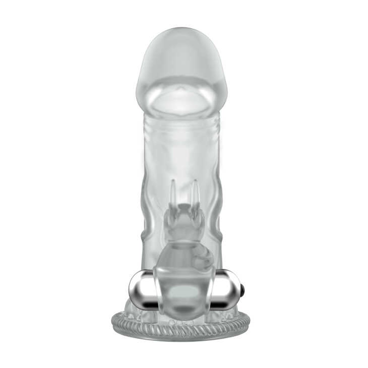 Manson Brave Man cu Glont Vibrator, TPR, Transparent, 12.5 cm