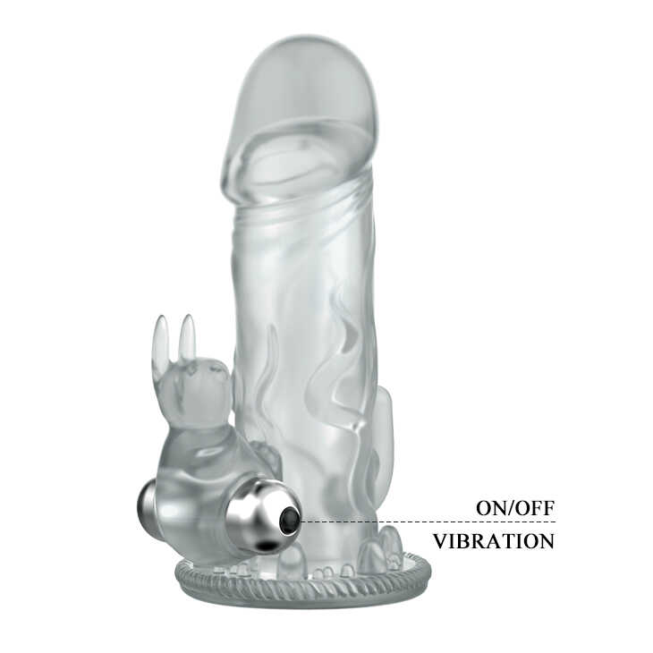 Manson Brave Man cu Glont Vibrator, TPR, Transparent, 12.5 cm
