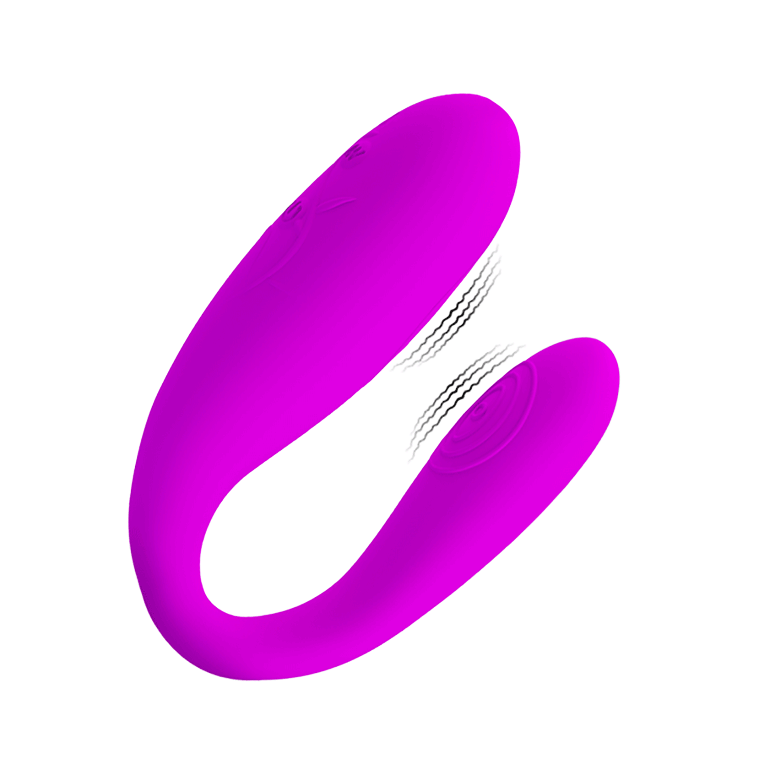 Vibrator Cuplu Fascynation, 30 Moduri Vibratii, Silicon, USB, Mov, 9.5 cm
