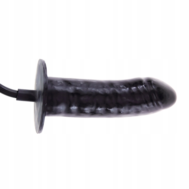 Dildo Gonflabil cu Vibratii Multispeed, Negru, 16 cm