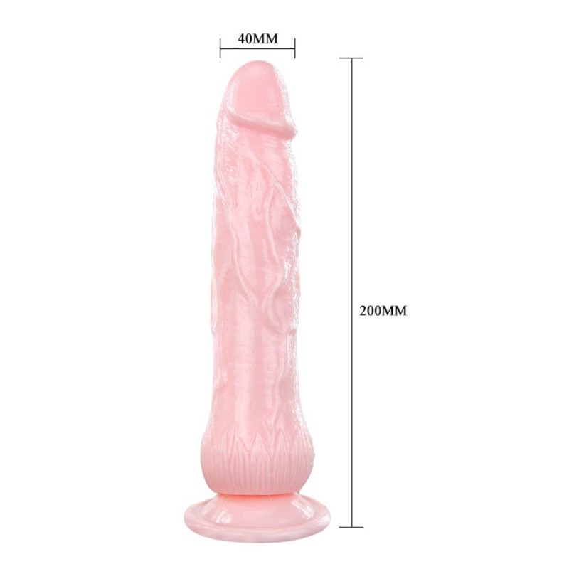 Vibrator Realist Multipeed cu Ejaculare, TPR, Natural, 20 cm