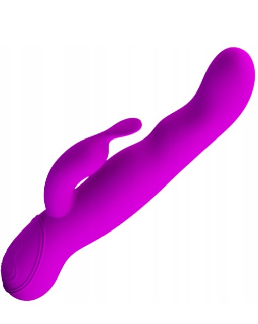 Vibrator Iepuras Mystic, 30 Moduri Vibratii, 7 Moduri Rotatii, Silicon, USB, Mov, 23.5 cm