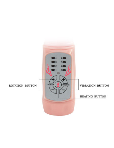 Vibrator Dragon 4 Moduri Vibratii, 4 Moduri Rotatii, TPR, USB, Natural, 23 cm