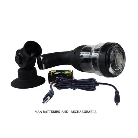 Masturbator Rotation Lover cu Suport Handsfree, 5 Moduri Rotatii, TPR, Negru, 36.5 cm