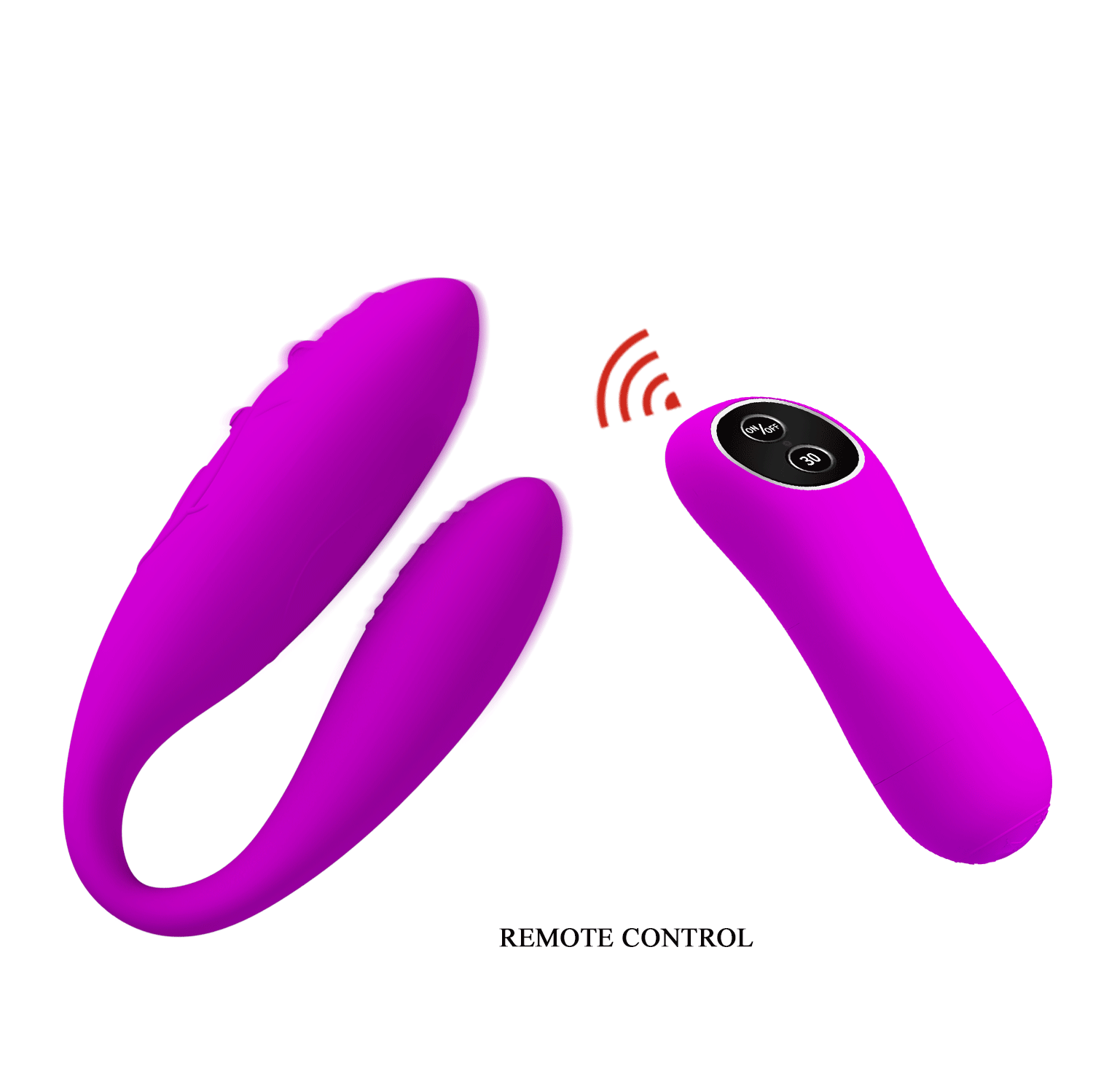 Vibrator Cuplu Chad Remote Control, 30 Moduri Vibratii, Silicon, USB, Mov