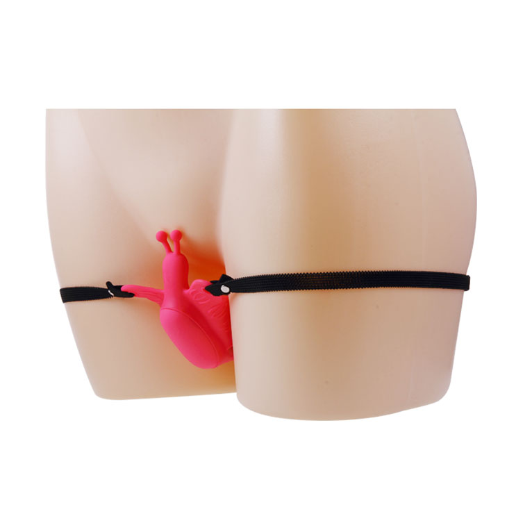 Strap-on Wearable Butterfly, 10 Moduri Vibratii, Silicon, Roz