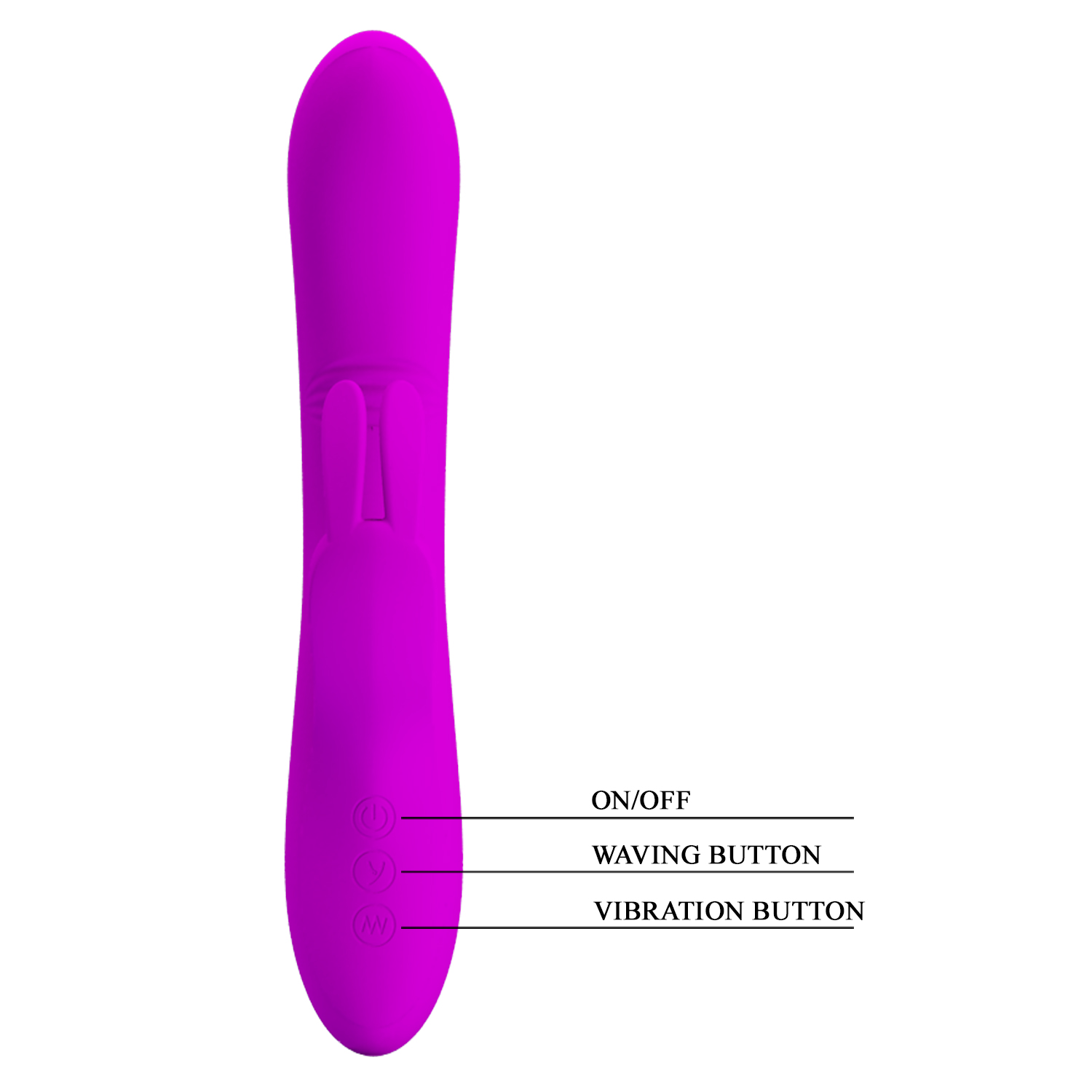 Vibrator Pretty Love Dylan, 7+4 Moduri Stimulatoare, Silicon, USB, Mov, 21 cm