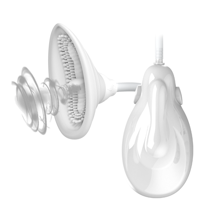 Pompa cu Vibratii pentru Clitoris si Sani Fantasy Partner, Silicon, Alb