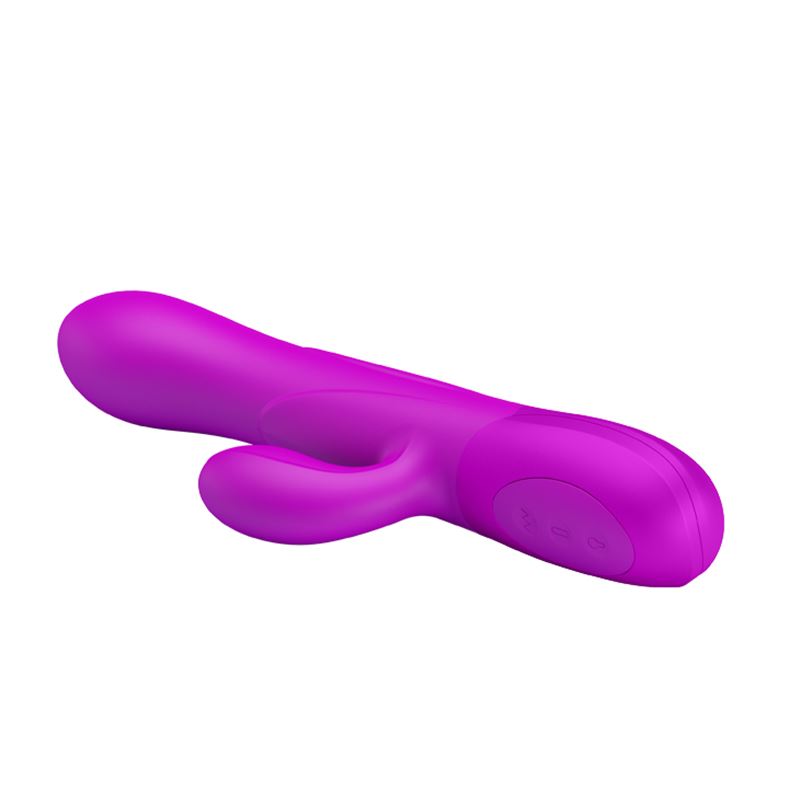 Vibrator Pretty Love Douglas Inflatable, 7 Moduri Vibratii, Silicon, USB, Mov, 24.9 cm