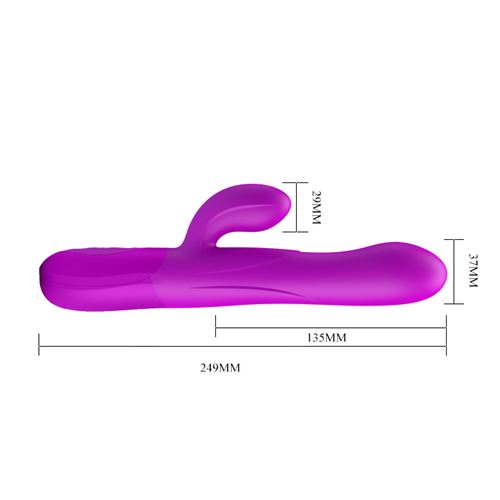 Vibrator Pretty Love Douglas Inflatable, 7 Moduri Vibratii, Silicon, USB, Mov, 24.9 cm