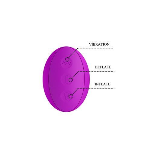 Vibrator Pretty Love Douglas Inflatable, 7 Moduri Vibratii, Silicon, USB, Mov, 24.9 cm