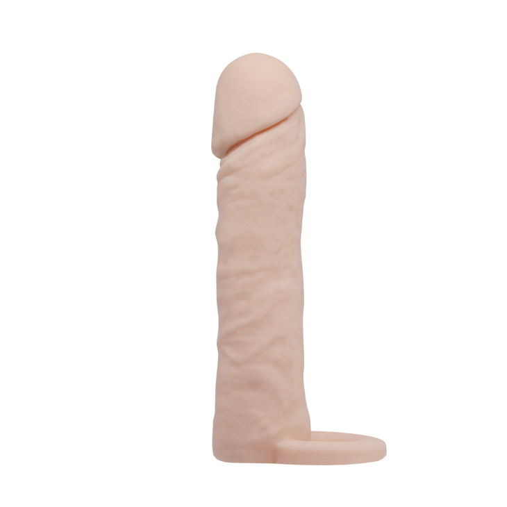Prelungitor Penis cu Inel Testicule, +4 cm, TPR, Natural
