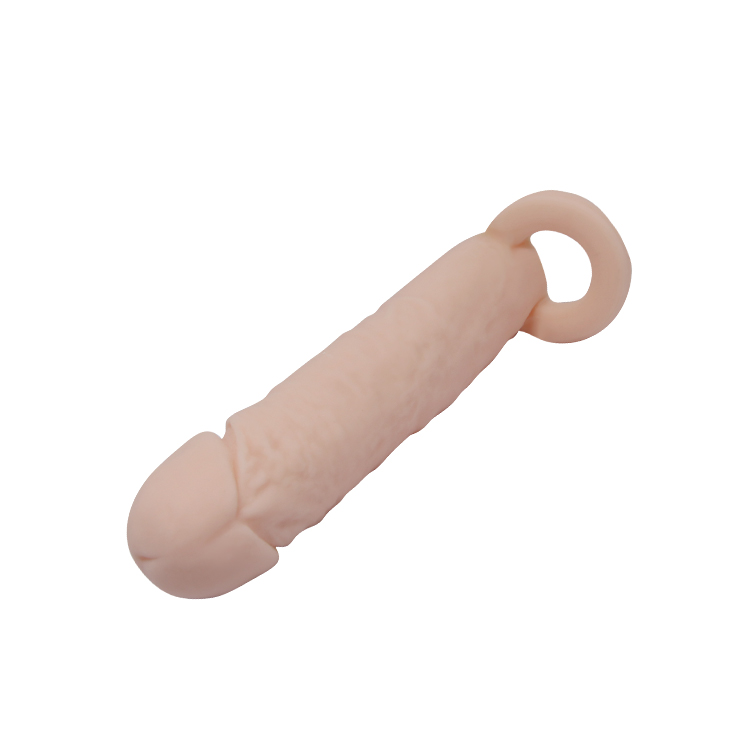 Prelungitor Penis cu Inel Testicule, +4 cm, TPR, Natural